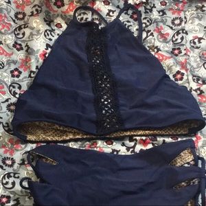 Acacia swimwear Indigo Malibu top Perfect EUC